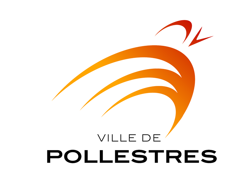 Logo Ville de Pollestres - Coq stylisé en dégradé orange